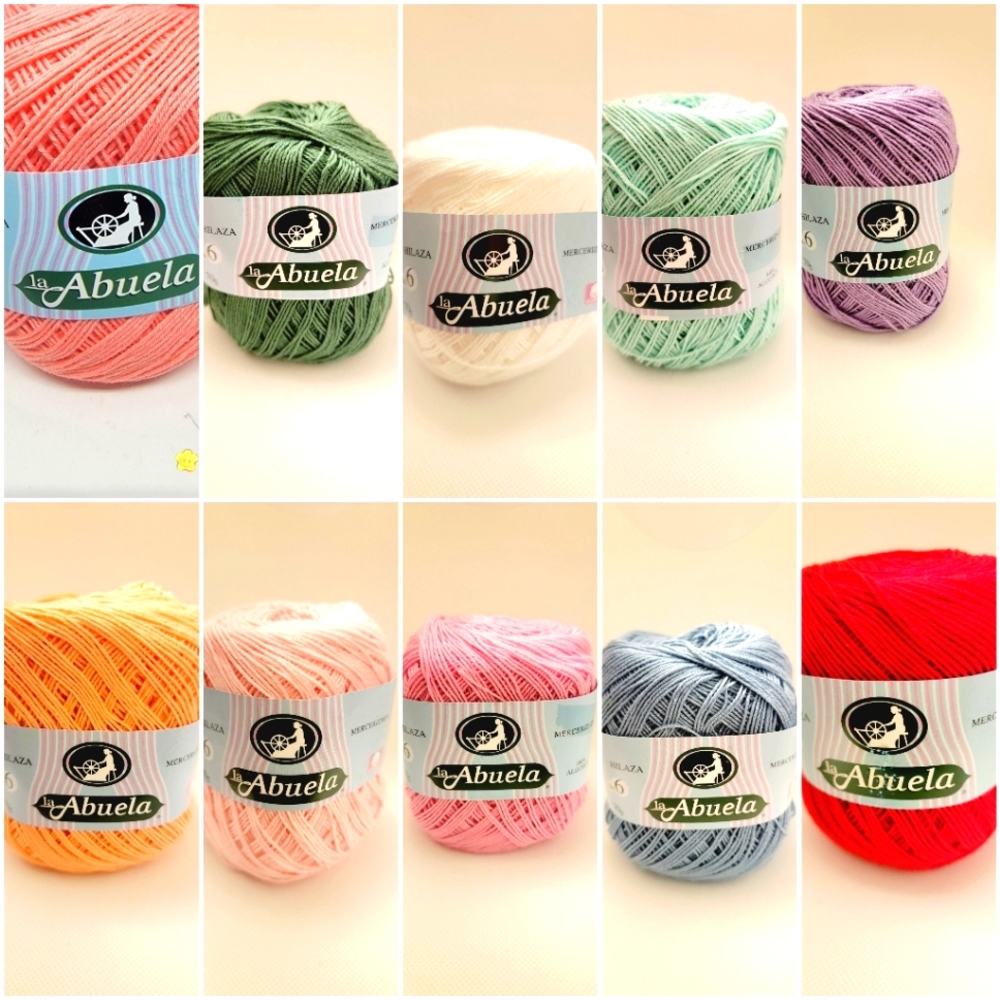 La Abuela Yarn bundle of all mixed colors set of 10 as shown in the picture.